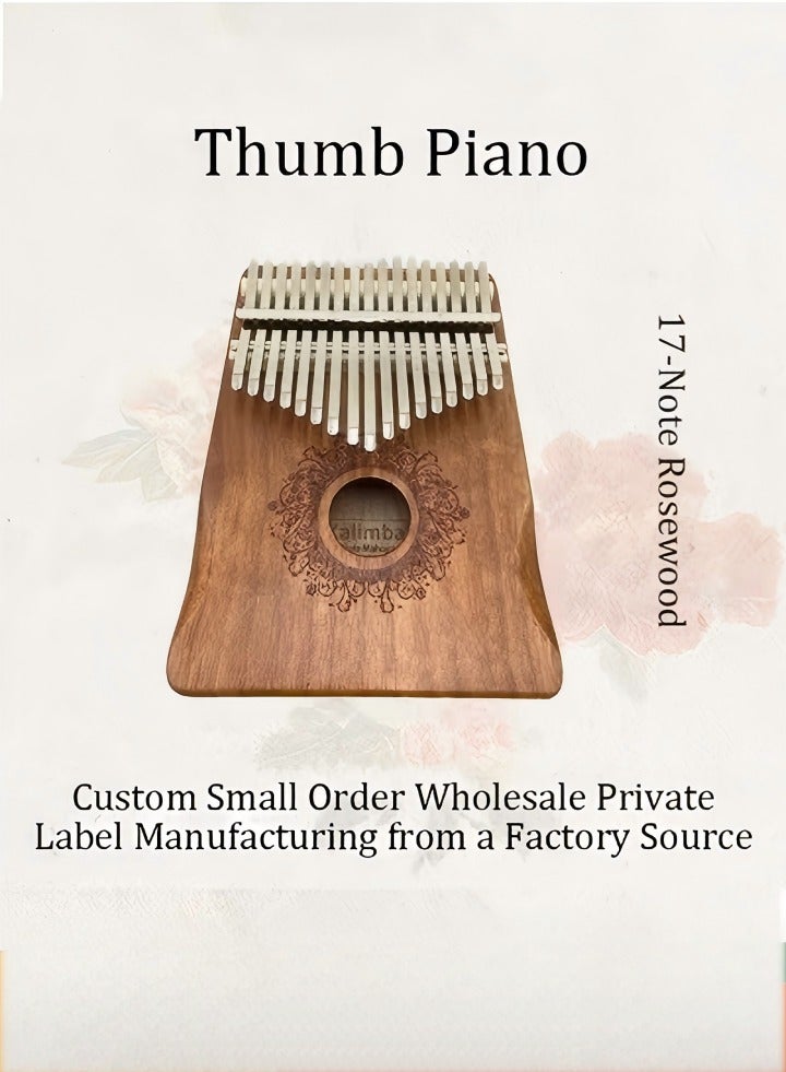 Generic Kalimba thumb piano toy Good Quality Solid Wood Mahogany 17 key kalimba  - Image 1