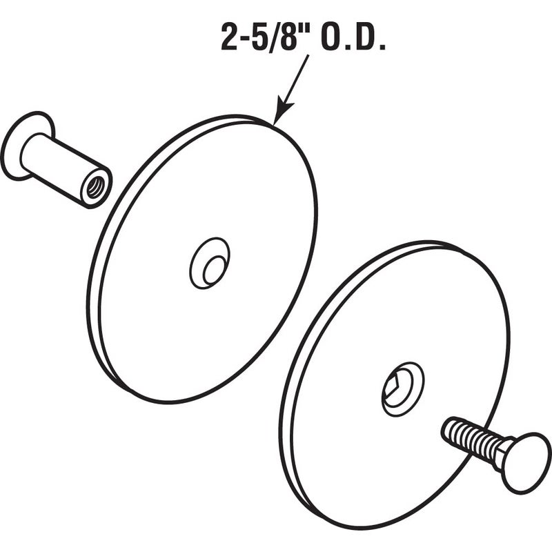Prime-Line U 10446 Steel Door Hole Cover Plate, Satin Nickel (Single Pack) - Image 2