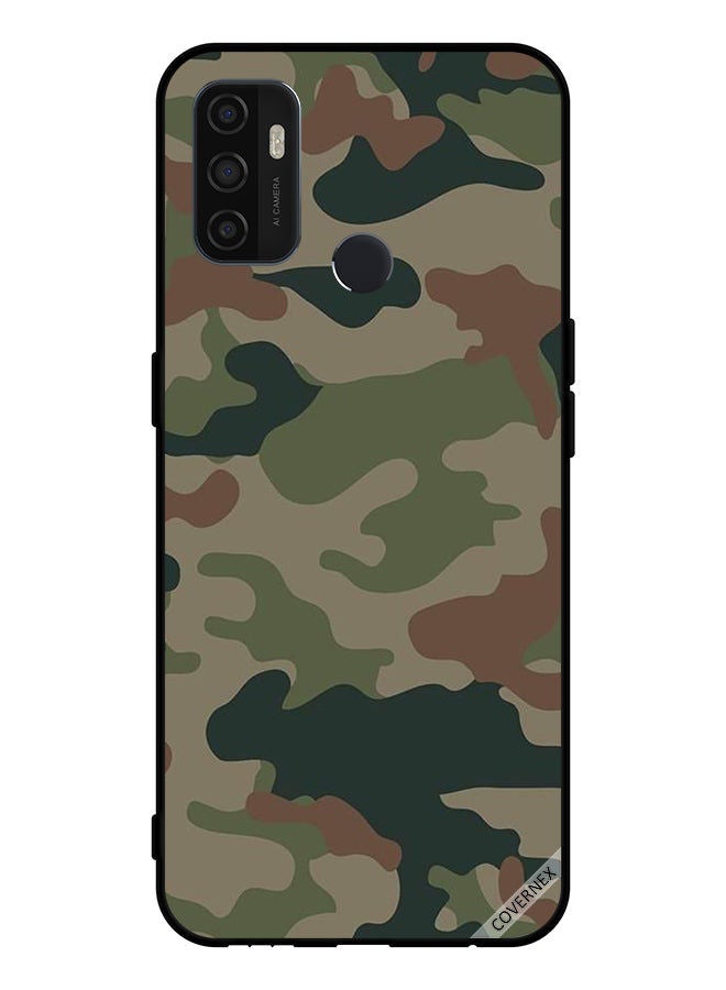 Covernex Protective Case Cover For Oppo A11s Green & Brown Camouflage Pattern  - Image 1