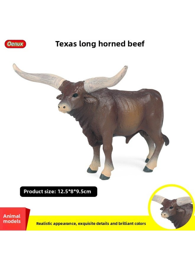 محاكاة نماذج الحيوانات البرية الصلبة للأطفال ألعاب العلوم والتعليم مزرعة الدواجن والأبقار والماشية الجاموس الحلي - اللون: M-2570 Ankovatussi Bulls - Image 2