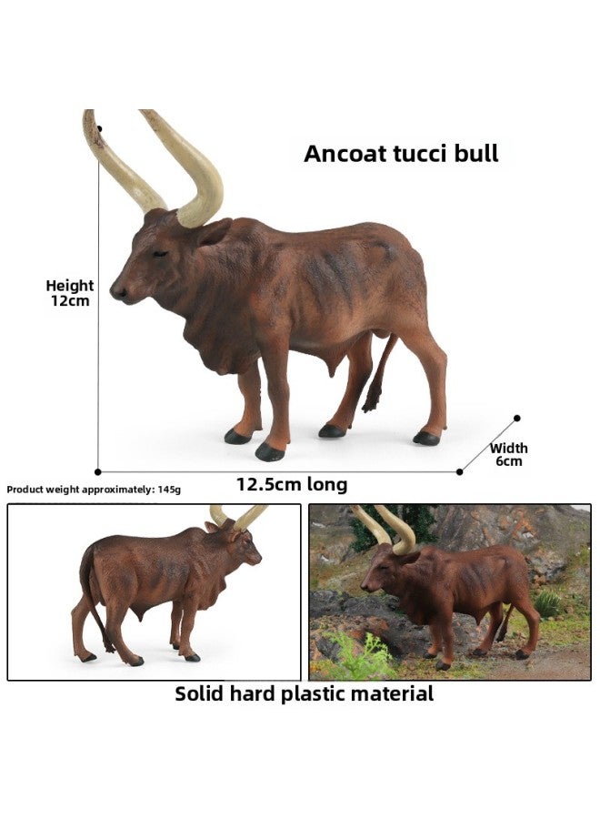 محاكاة نماذج الحيوانات البرية الصلبة للأطفال ألعاب العلوم والتعليم مزرعة الدواجن والأبقار والماشية الجاموس الحلي - اللون: M-2570 Ankovatussi Bulls - Image 1