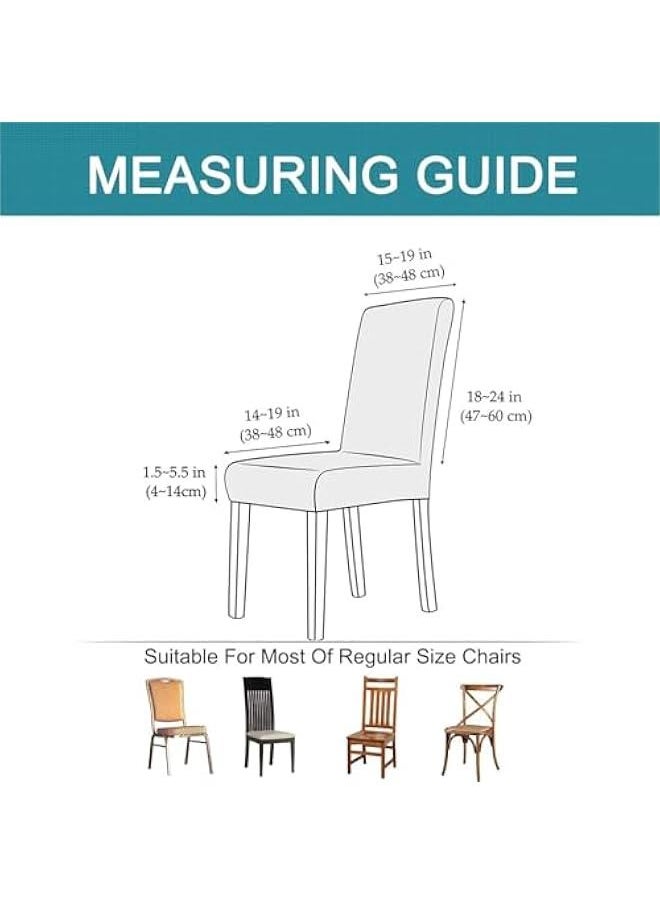 HOOKOR Durku Waterproof Dining Chair Covers Set of 4, Stretch High Back Chair Slipcovers for Dining Room, Washable Removable Chair Protector for Banquet, Kitchen, Party, Hotel (Beige-6Pcs)  - Image 2
