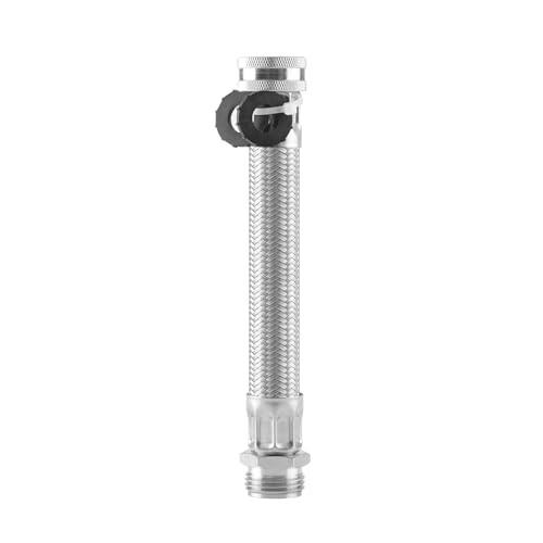 atadbtae Short Garden Hose Extension HeavyDuty Hose Maximum Bend 45 Stainless Steel Braided Water Hose Short Connector Lead Hose 75 - Image 1