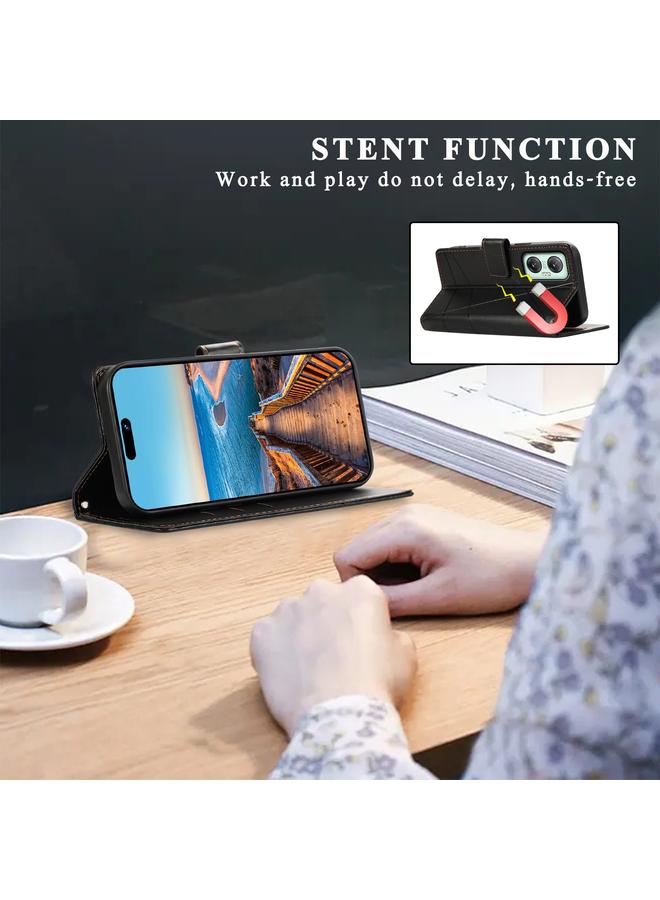 S-TOP Case For Infinix Hot 20 5G PU Genuine Leather Texture Embossed Line Phone Case - Image 5