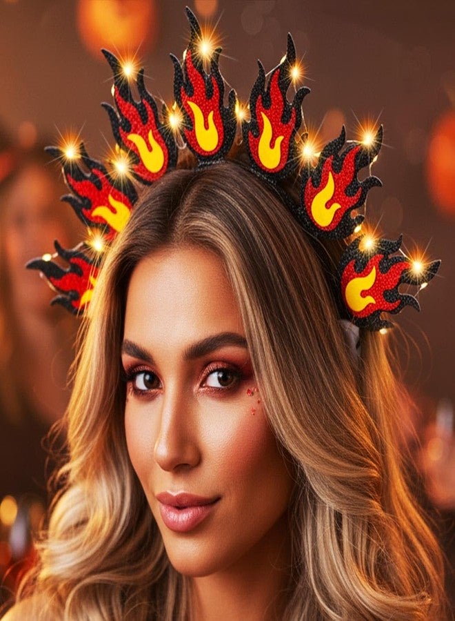 كيلشي طوق رأس مضيء على شكل لهب أحمر من كيلشاي، إكسسوارات شعر لأزياء الهالوين للنساء - Image 5