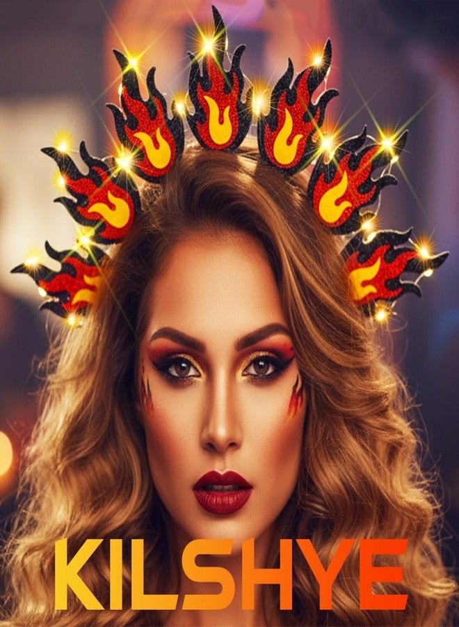 كيلشي طوق رأس مضيء على شكل لهب أحمر من كيلشاي، إكسسوارات شعر لأزياء الهالوين للنساء - Image 3