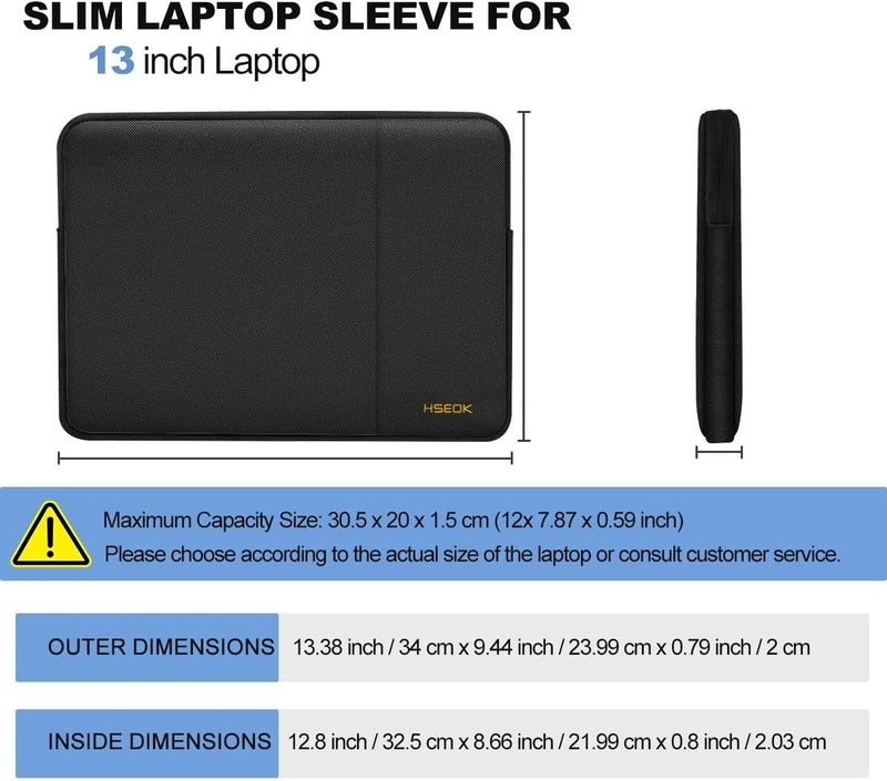هسيوك حقيبة كمبيوتر محمول مقاس 13 بوصة متوافقة مع MacBook Air 13 M3 A3113 M2 A2681 M1 A2337 A2179 A1932/Pro 13 M2 M1 A2338 A2251 A2289 A2159 A1989 A1706 A1708، حقيبة حمل كلاسيكية، B01K01 - Image 2