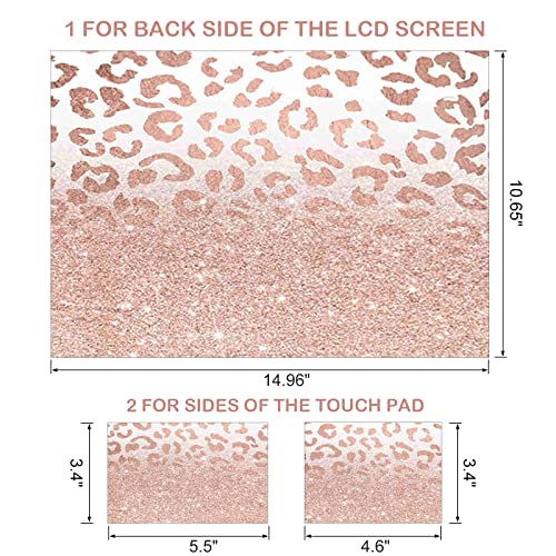 DINKY Laptop Skin Sticker Decal, 12" 13" 13.3" 14" 15" 15.4" 15.6 inch Laptop Universal Reusable Vinyl Skin Stickers Cover Art Decal Notebook PC Personalized Protector-Rose Pink Leopard Print - Image 2