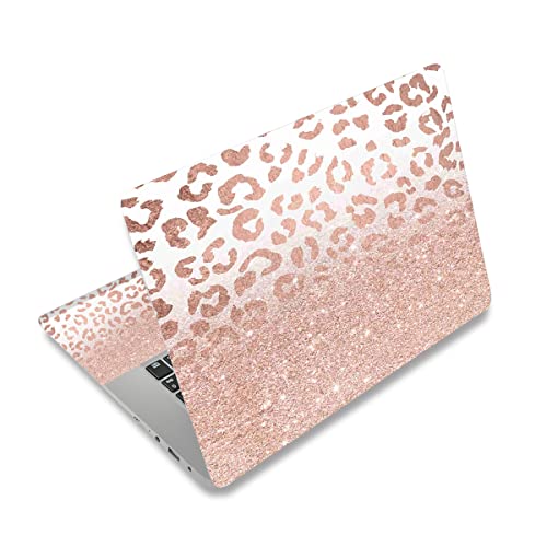 DINKY Laptop Skin Sticker Decal, 12" 13" 13.3" 14" 15" 15.4" 15.6 inch Laptop Universal Reusable Vinyl Skin Stickers Cover Art Decal Notebook PC Personalized Protector-Rose Pink Leopard Print - Image 1