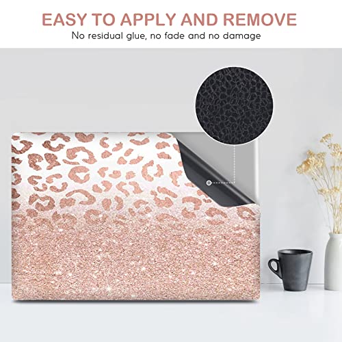 DINKY Laptop Skin Sticker Decal, 12" 13" 13.3" 14" 15" 15.4" 15.6 inch Laptop Universal Reusable Vinyl Skin Stickers Cover Art Decal Notebook PC Personalized Protector-Rose Pink Leopard Print - Image 5