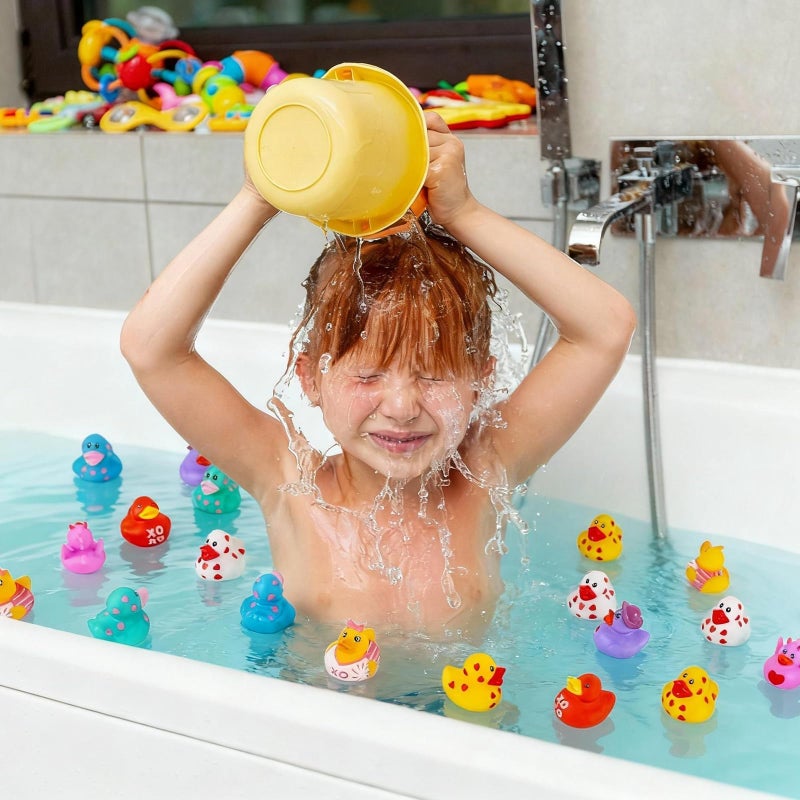 DAZONGE 24Packs Lucky Duck Valentines Cards for Kids, Multi-colored Valentine's Day Gift Tags with Rubber Ducks, Valentineâ€™s Day Cards for Kids School Exchange Activity - Image 5