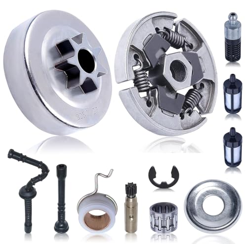 Mtanlo .325" Clutch Drum Sprocket Oil Pump Kit For Stihl 021 023 025 MS230 MS250 Saw US, .325"-7T Clutch Drum, Clutch, Clutch Washer, Worm Gear, Needle Bearing, E-Clip, Fuel Hose - Image 1