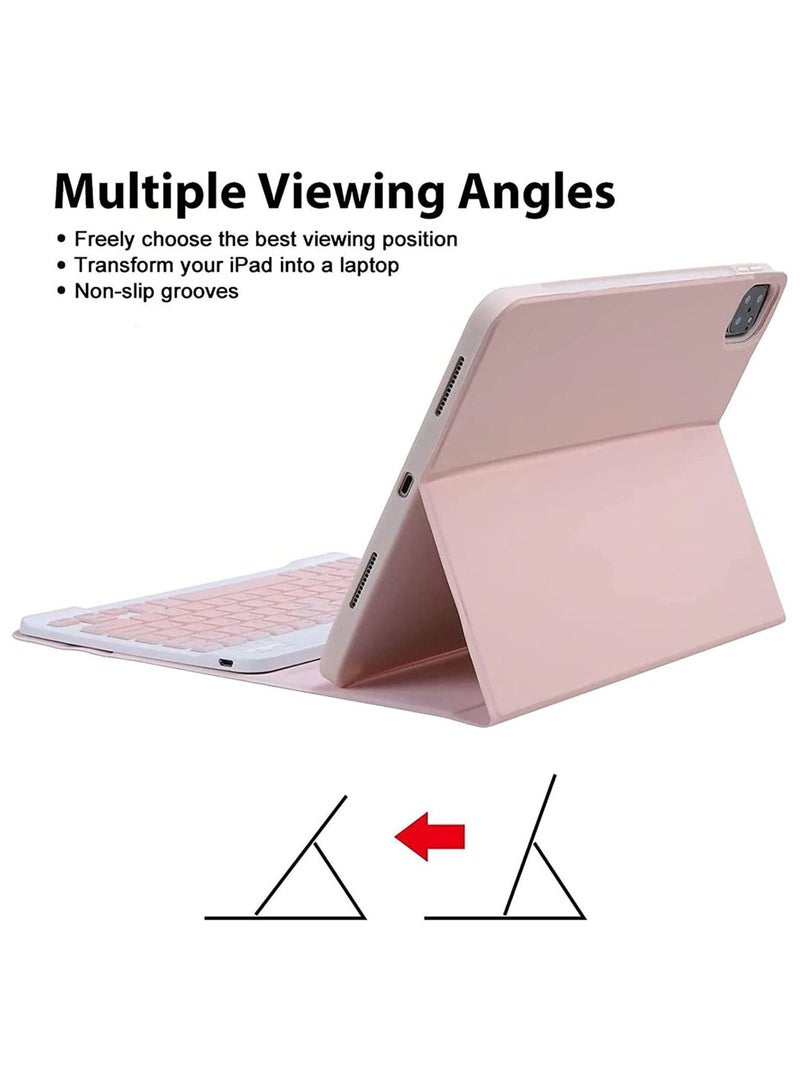 Bilingual Keyboard Case for iPad Air 5th Gen 2022/iPad Air 4th Gen 2020 10.9 Inch/iPad Pro 11 inch(2022/2021/2020/2018)/iPad Air 6th Gen 11 inch  M2 2024/iPad Air 7th Gen 11 inch M3 2025, Detachable Wireless Keyboard Pencil Holder Slim Leather Smart Cover with Mouse - Image 3