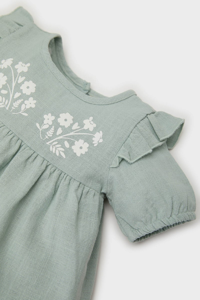 ديفاكتو فستان بناتي قصة عادية نص كم بياقة مستديرة - Image 2