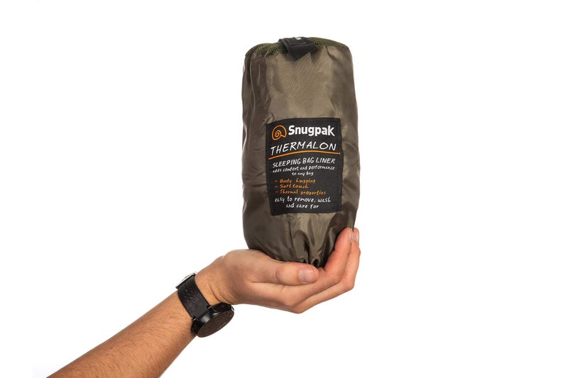 Snugpak Thermalon Sleeping Bag Liner, Warm Thermal Insulation, Includes Compression Stuff Sack, Olive - Image 2