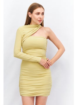 Women Plain Mini Casual Dress, Sage