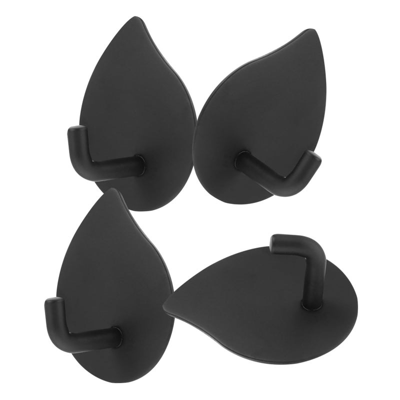 Stainless Steel Adhesive Wall Hooks 304 Black Waterdrop For Bathroom Kitchen Towel Storage - Image 2