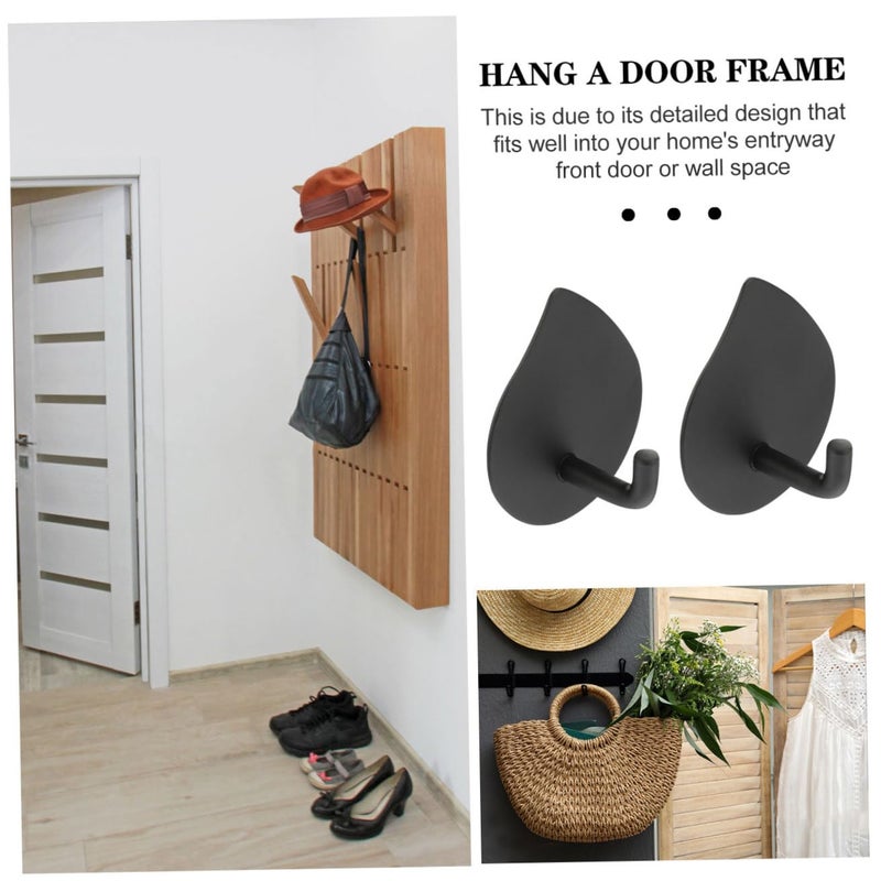 Stainless Steel Adhesive Wall Hooks 304 Black Waterdrop For Bathroom Kitchen Towel Storage - Image 5