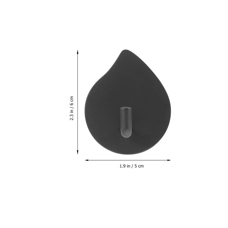 Stainless Steel Adhesive Wall Hooks 304 Black Waterdrop For Bathroom Kitchen Towel Storage - Image 3