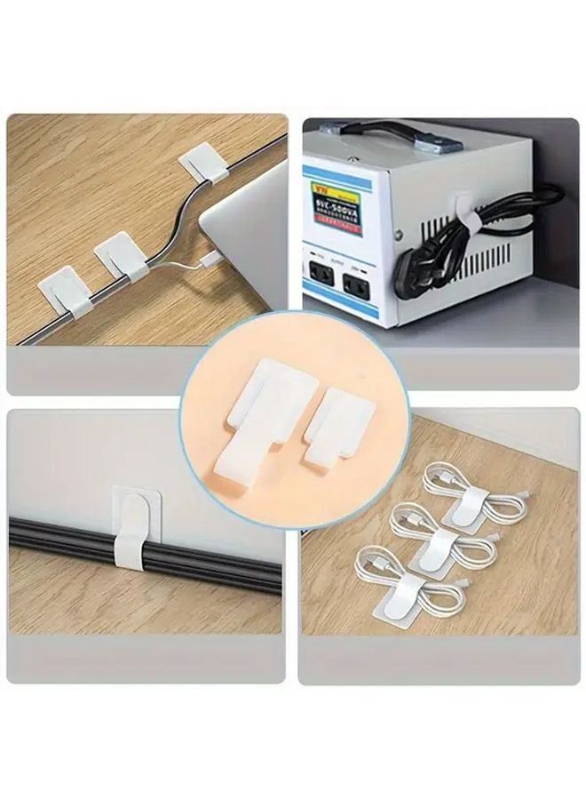 30 Pack White Self Adhesive Cable Ties Heavy Duty Nylon Wire Organizer Straps - Image 4