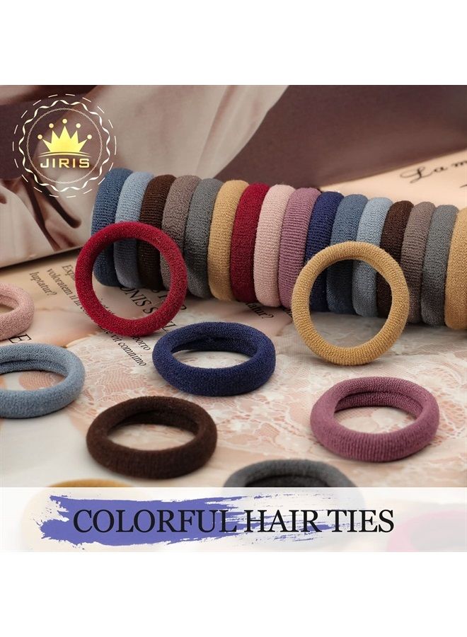 JIRIS 100PCS Hair Ties for Women And Kids, Seamless Thick Hair Band, Elastic Baby Hair Ties No Damage Ponytail Holder, Cotton Toddler Hair Tie, No Crease Small Hair Ties For Toddler Girls (set 3) - Image 5