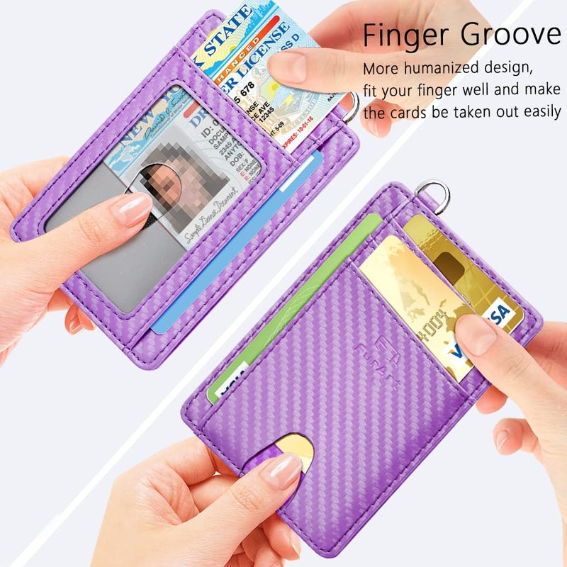 FurArt Slim Minimalist Wallet, Front Pocket Wallets, RFID Blocking, Credit Card Holder for Men-Lilac - Image 3