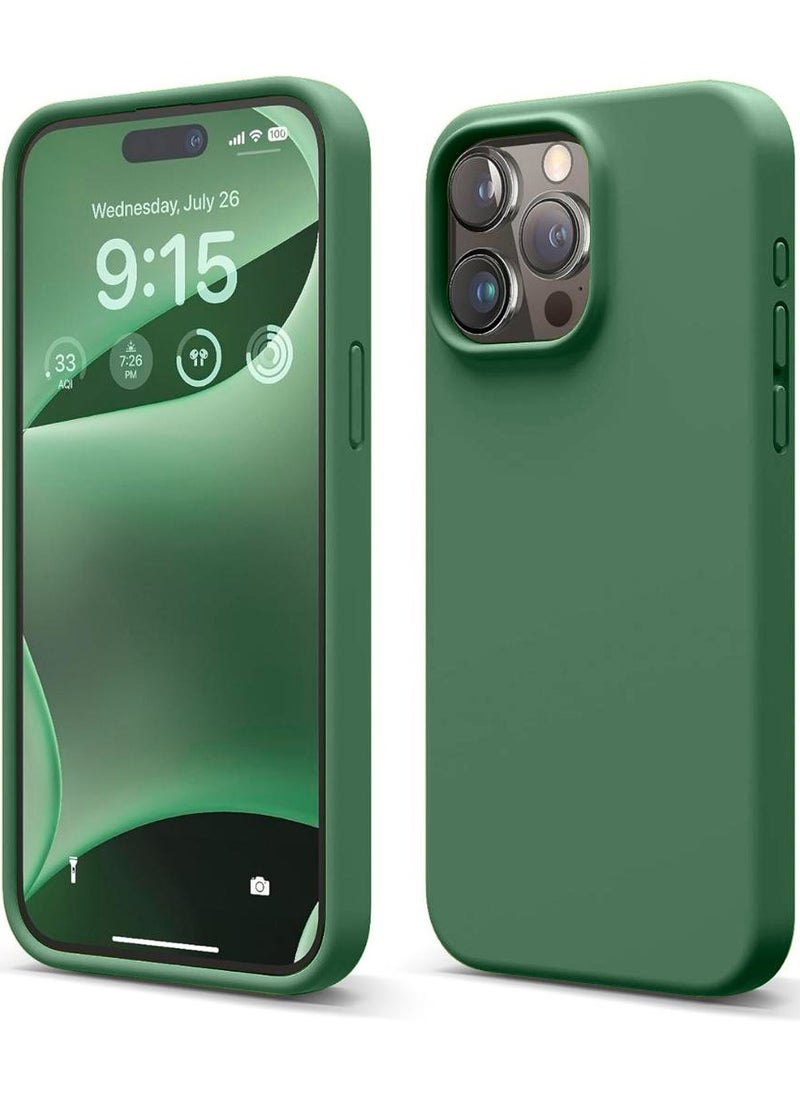 Delivus Iphone Silicone Case - Silky Soft Touch with Drop Protection - Anti-Scratch Microfiber Lining - Shockproof Protective Phone Case Slim Thin Cover (Iphone 15 Pro Max, Green)  - Image 1
