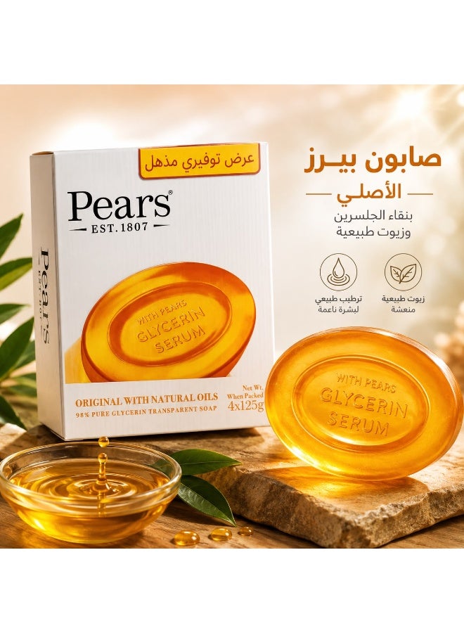 Pears Soap: Pure Nature in Every Wash(4x125g)