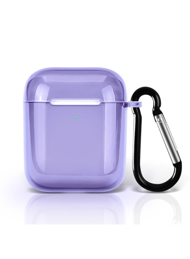 Printed Pattern Airpods1/2 Protective Case 3rd Generation Standing Earphone Soft Shell Black Green Transparent-Color:Violet-Applicable Model:Airpods 4