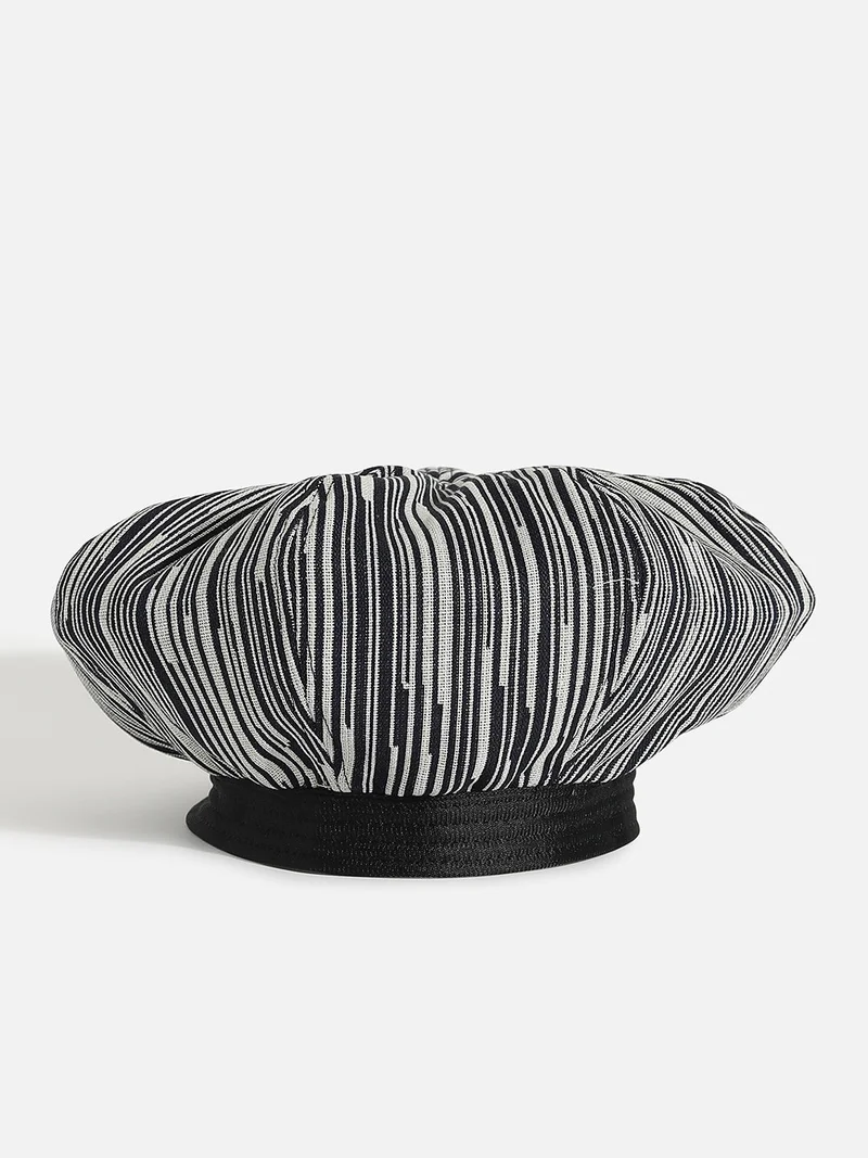 Haute Sauce Black & White Textured Bakerboy Hat
