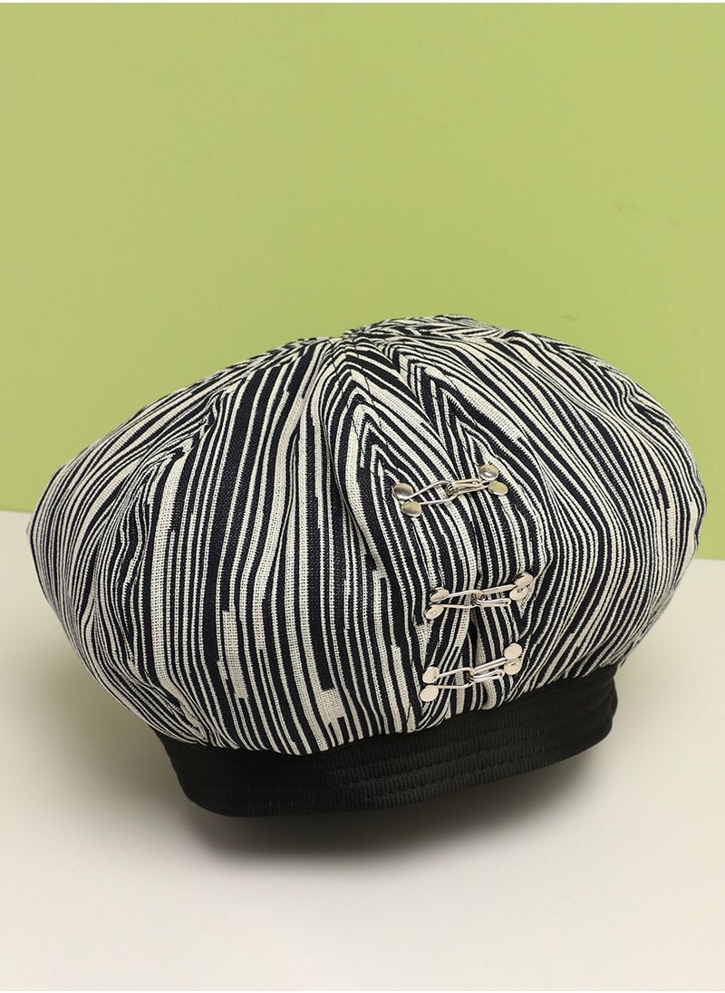 Haute Sauce Black & White Textured Bakerboy Hat  - Image 1