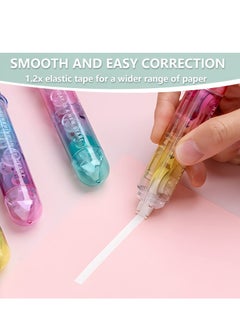 Excefore Correction Tape 2 in 1 Colorful Fluency Cute Quick Dry White Out Tape Pens Double-ended Pen Adhesive Tape Roller Runner Ledger  - Image 4