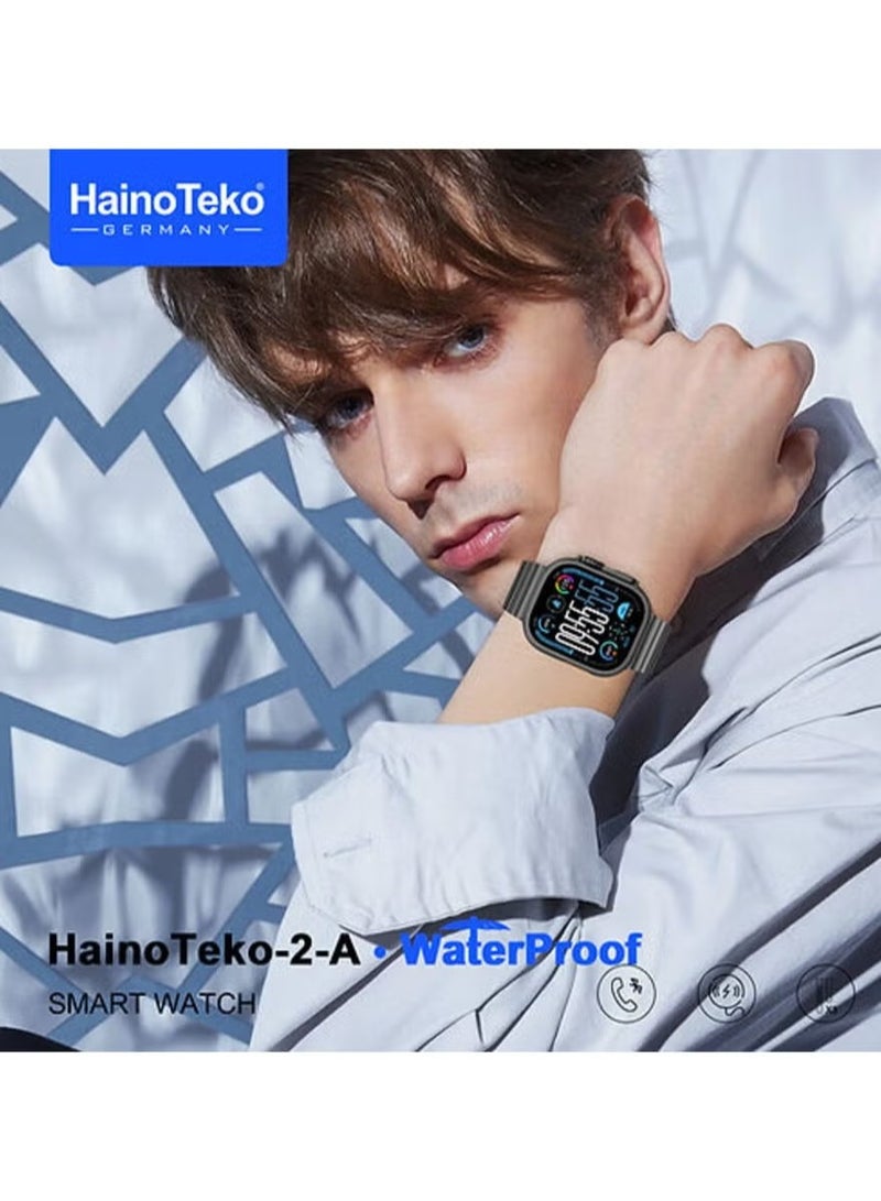 Haino Teko 2A Waterproof Smart Watch | Fitness Tracker, Heart Rate Monitor, Sleep Tracking, Bluetooth Calling, IP68 Waterproof, 3 Straps, Stylish Design for Men & Women - Image 3