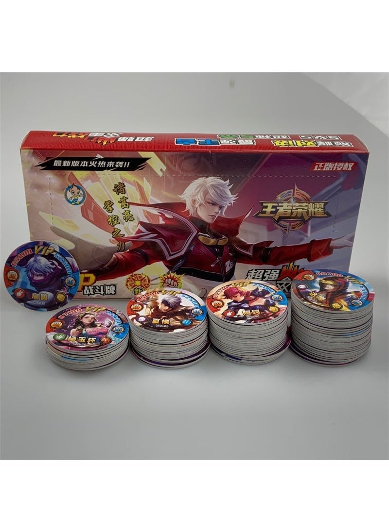 Ultraman Round Cards Waterproof Thickened Childrens Toy Set 96 whole boxes of King Glory plastic round cards