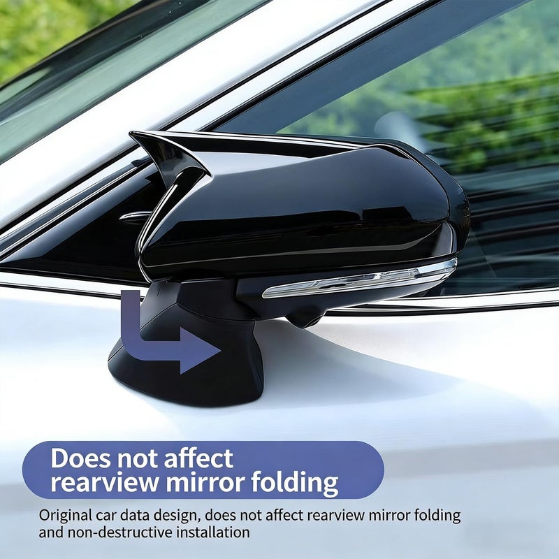 FQMY Compatible with Toyota Camry 2026 2025 2024 2023 2022 2021 2020 2019 2018 Accessories Aggressive Look Car Exterior Door Side Rearview Mirror Guard Cover Trim Caps -Glossy Black - Image 5
