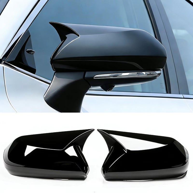 FQMY Compatible with Toyota Camry 2026 2025 2024 2023 2022 2021 2020 2019 2018 Accessories Aggressive Look Car Exterior Door Side Rearview Mirror Guard Cover Trim Caps -Glossy Black - Image 1