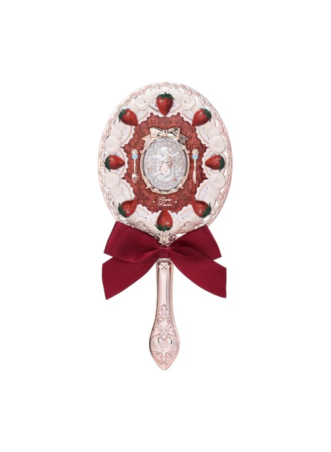 Flower Knows Strawberry Cupid Hand MirrorVintage Handheld MirrorFancy Pretty Princess Mirror with Long HandleGift for Girls WomenRed Velvet - Image 2