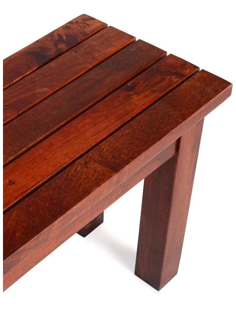 IThree IThree Solid sheesham Wood Solid Sheesham Wood 2 Seater Sitting Bench for Home and Living Room Honey Finish  - Image 4