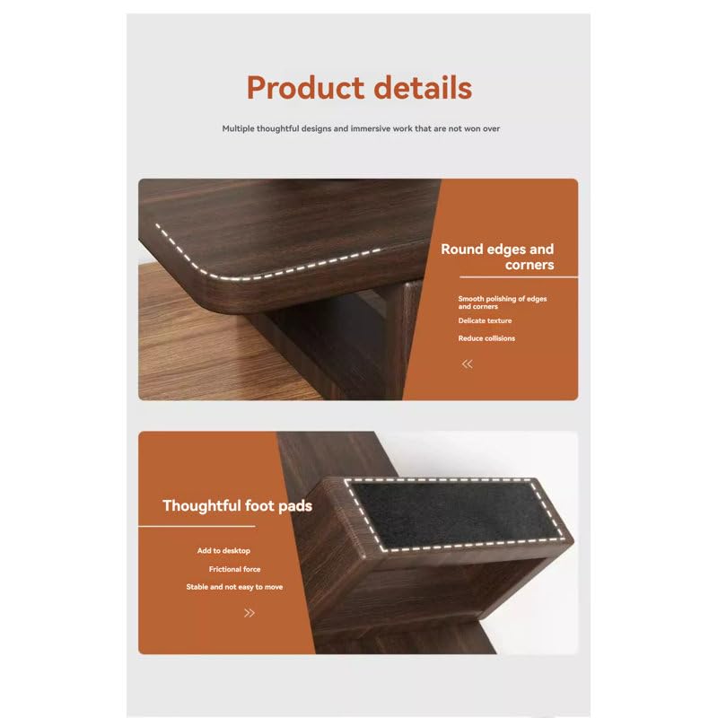 carpentray Wooden 100CM Computer Monitor Stand, Monitor Riser Desk Shelf Desktop Stand TV Laptop Riser with Keyboard Storage Desk - Image 2
