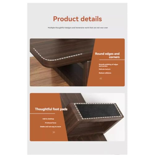 carpentray Wooden 100CM Computer Monitor Stand, Monitor Riser Desk Shelf Desktop Stand TV Laptop Riser with Keyboard Storage Desk - Image 5