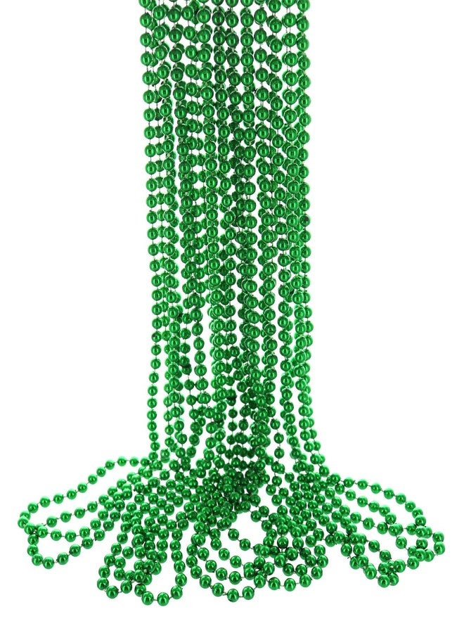GiftExpress 12 Pack 33" St. Patrick’s Day Green Bead Necklaces - St. Paddy's Day Party Accessories Bulk - Lucky Green Bead Necklace Sport Teams and Event - Image 2