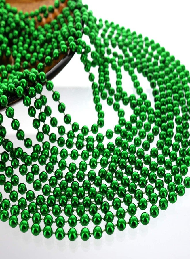 GiftExpress 12 Pack 33" St. Patrick’s Day Green Bead Necklaces - St. Paddy's Day Party Accessories Bulk - Lucky Green Bead Necklace Sport Teams and Event - Image 3