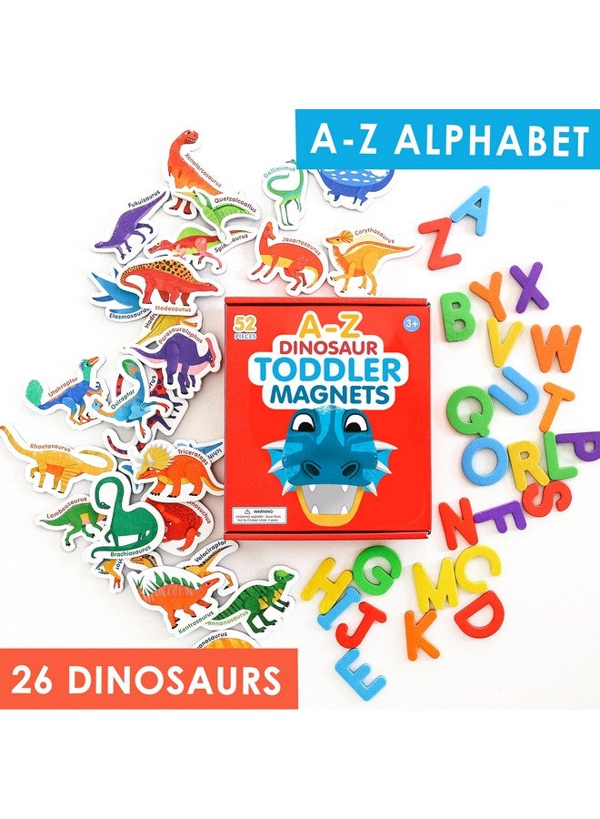 كيوريس كولومبوس - مغناطيسات الديناصورات - 52 مغناطيس ثلاجة للأطفال الصغار مع أحرف أبجدية مغناطيسية من الإسفنج لتعلم الأطفال الصغار - مغناطيسات الأطفال الصغار - مغناطيس ثلاجة على شكل ديناصور لتعليم الأطفال الصغار - Image 4