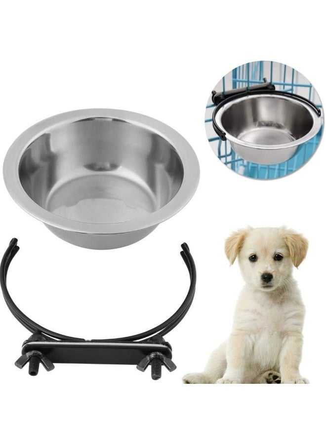 Mumoo Bear وعاء مموو بير 1 عبوة للكلاب - وعاء ماء - قفص بدون انسكاب - وعاء طعام معلق للكلاب والقطط والأرانب - وعاء من الفولاذ المقاوم للصدأ - قابل للتثبيت - وعاء تغذية صغير ومتوسط - مثبت على الحائط - Image 1