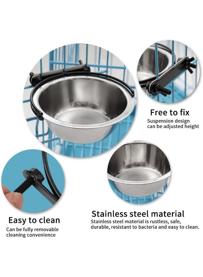 Mumoo Bear وعاء مموو بير 1 عبوة للكلاب - وعاء ماء - قفص بدون انسكاب - وعاء طعام معلق للكلاب والقطط والأرانب - وعاء من الفولاذ المقاوم للصدأ - قابل للتثبيت - وعاء تغذية صغير ومتوسط - مثبت على الحائط - Image 2