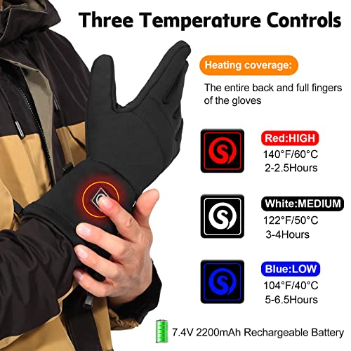 DINSVTA Heated Gloves for Women Rechargeable Waterproof,Machine Washable Winter Electric Heating Thin Men Glove Liners for Cold Weather Outdoor Snow Driving Running Cycling - Image 3