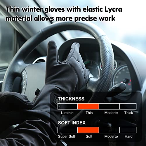 DINSVTA Heated Gloves for Women Rechargeable Waterproof,Machine Washable Winter Electric Heating Thin Men Glove Liners for Cold Weather Outdoor Snow Driving Running Cycling - Image 5