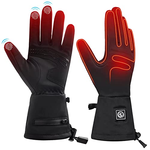 DINSVTA Heated Gloves for Women Rechargeable Waterproof,Machine Washable Winter Electric Heating Thin Men Glove Liners for Cold Weather Outdoor Snow Driving Running Cycling - Image 1