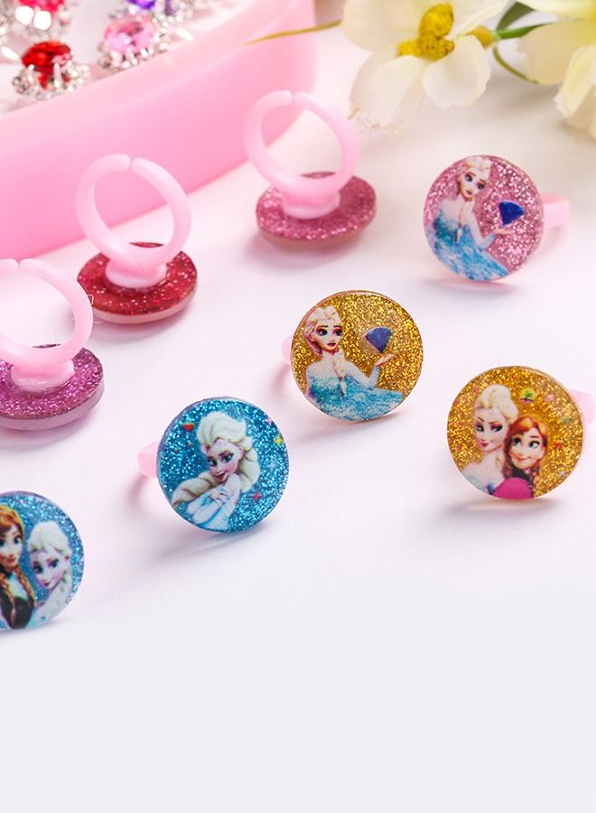 GROIC 36pcs Adjustable Princess Rings, Girls Dress Up Toys, Ring Set, Kids Cartoon Accessories  - Image 3