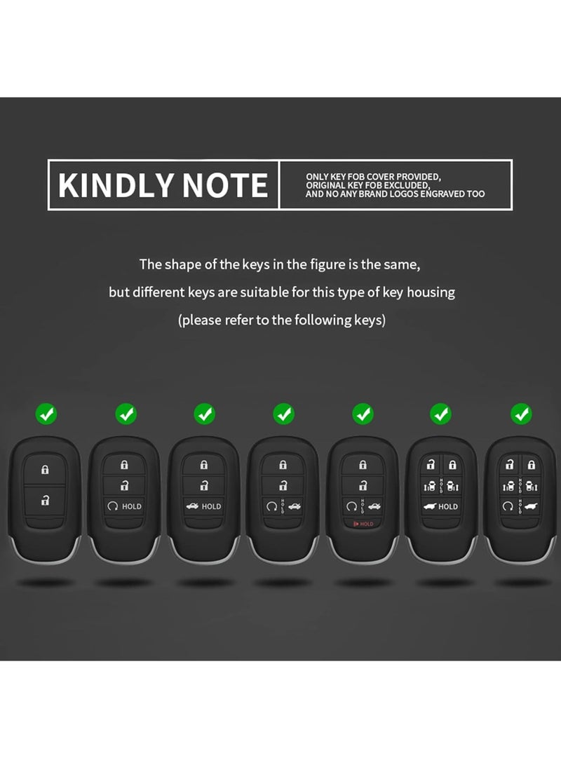 for Honda Key Fob Cover Honda Accessories TPU Zinc Alloy Key Fob Case for 2022 2023 Honda Accord Civic HR V CR V Pilot Sport SI EX EX L Touring Smart Key  Black - Image 2